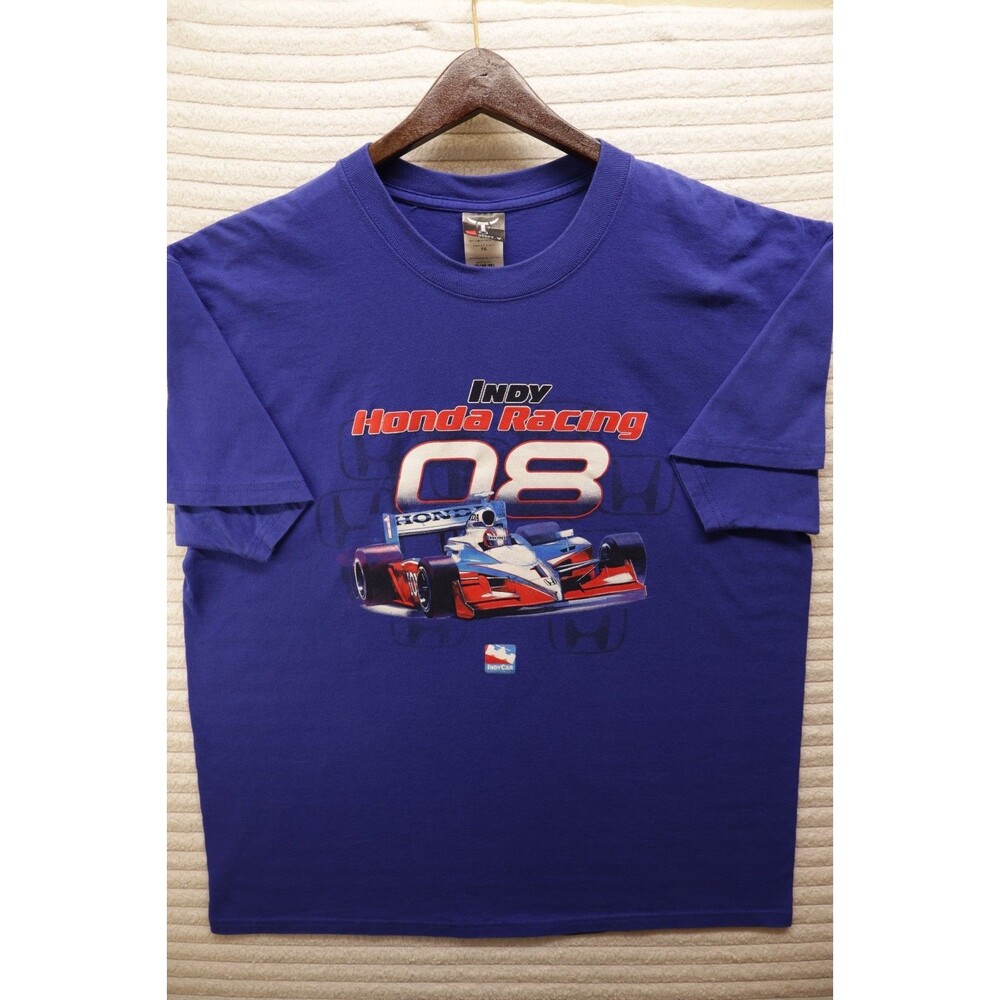 2008 Honda Indy Car Racing Blue Adult XL T-shirt Hanes Beefy T Graphic RARE